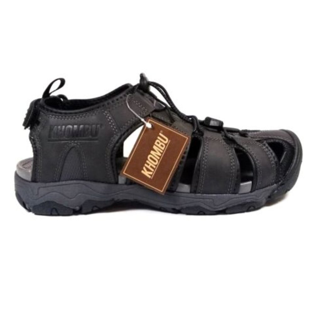 Khombu Men's Harry Active Gray Waterproof Outdoor Breathable Sandals Logo Shoes